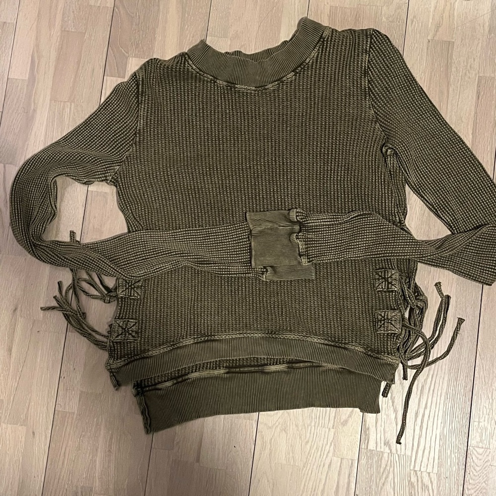 Free People Thermal Knit Long Sleeve Shirt